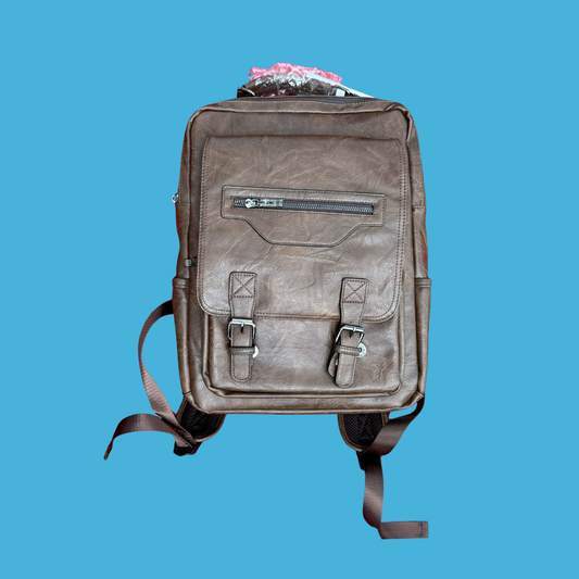 Rich Brown Leather Backpack