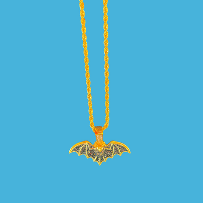 Gold Color Bat Pendant Necklace