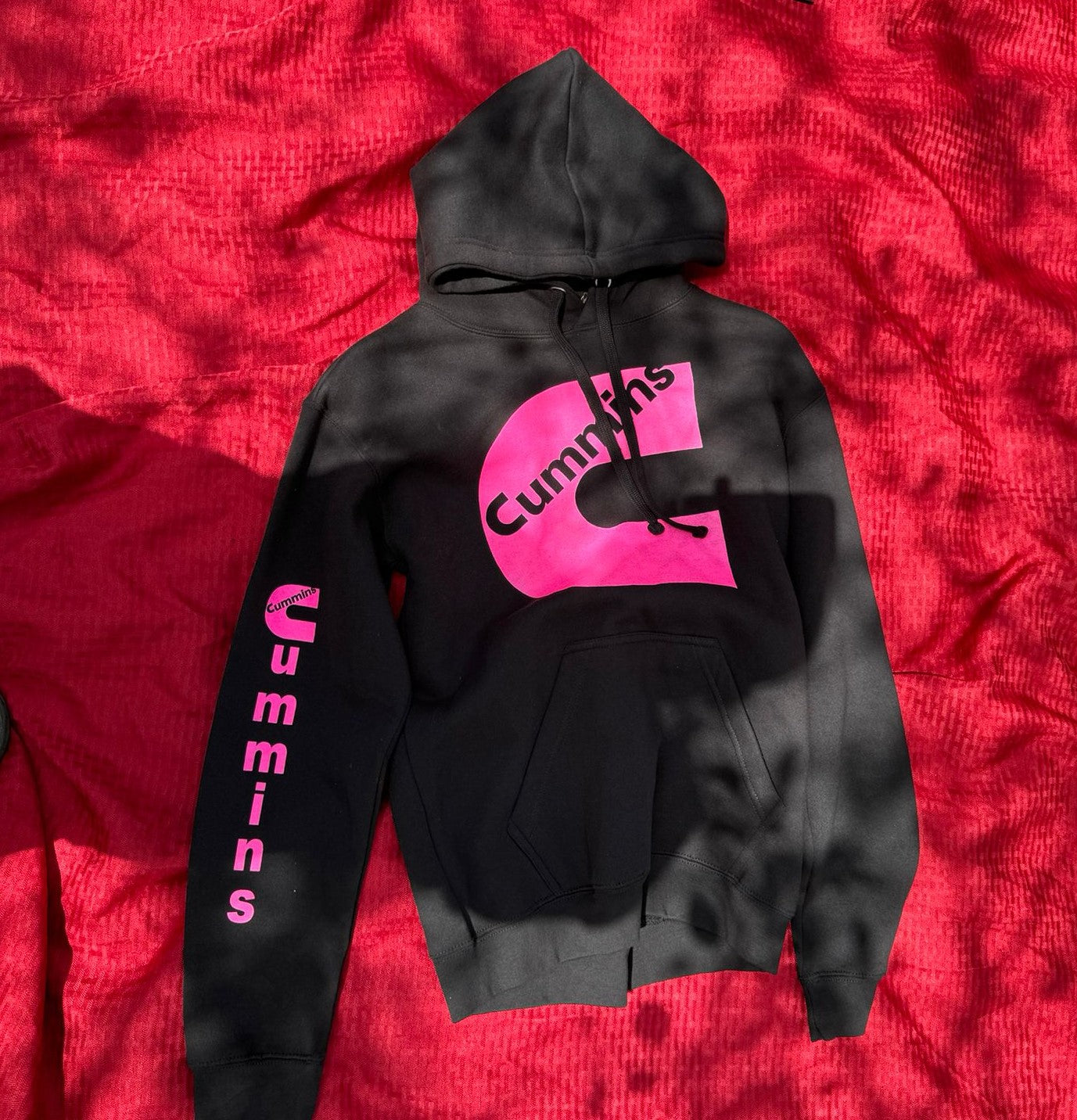 Black Hoodie with Pink Cummins