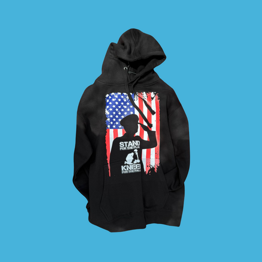 Patriotic Hoodie - Stand for the Flag, Kneel for the Fallen