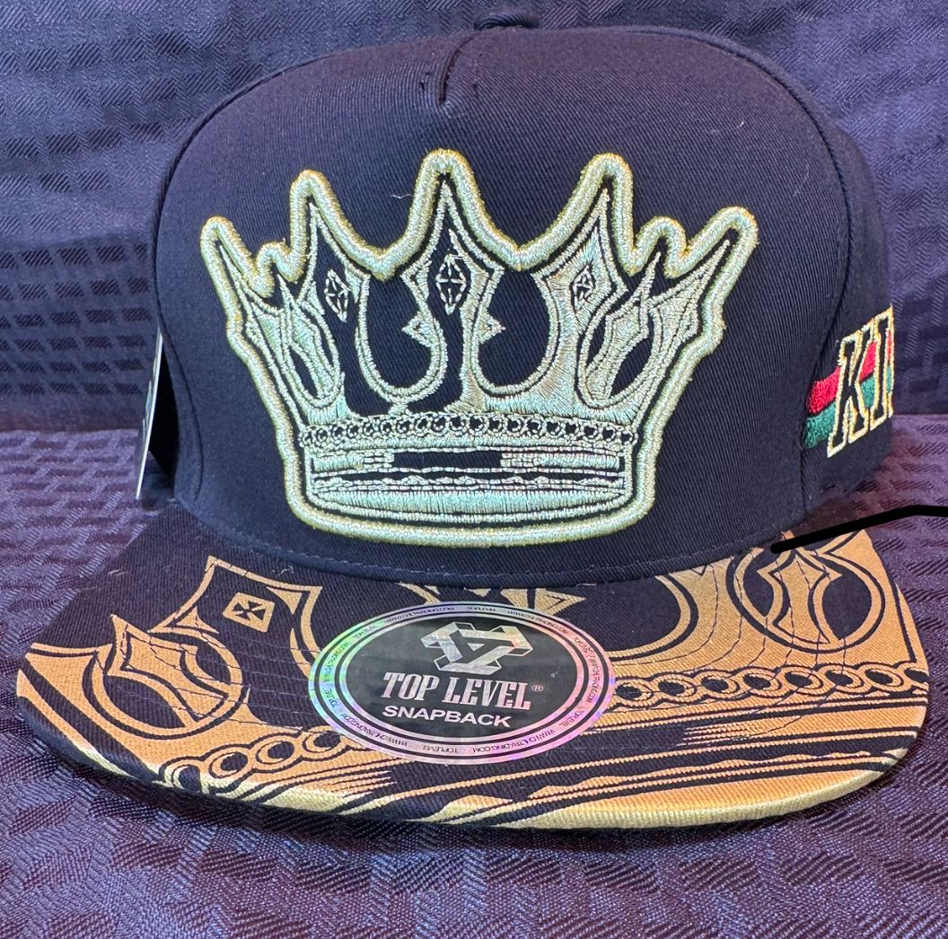 Snapback Hat with Gold Crown